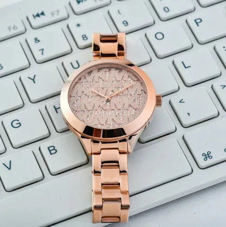 Michael Kors Slim Runway Rose Gold Dial Rose Gold Steel Strap Watch for Women - MK4658 Buy Now By Michael Kors