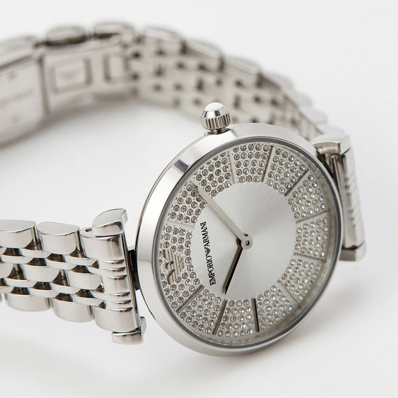 Emporio Armani Gianni T-Bar Quartz Silver Dial Silver Steel Strap Watch For Women - AR11445 Buy Now By Emporio Armani