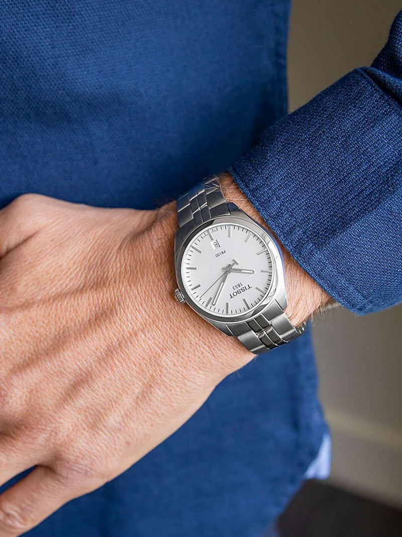 Tissot PR 100 Quartz White Dial Silver Steel Strap Watch For Women - T101.410.11.031.00 Buy Now By Tissot