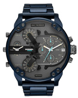 Shop Diesel Daddy 2.0 Chronograph Quartz Grey Dial Blue Steel Strap Watch For Men - DZ7414 in USA