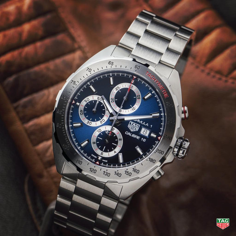 Shop Tag Heuer Formula 1 Automatic Chronograph Blue Dial Silver Strap Watch for Men - CAZ2015.BA0876 in USA