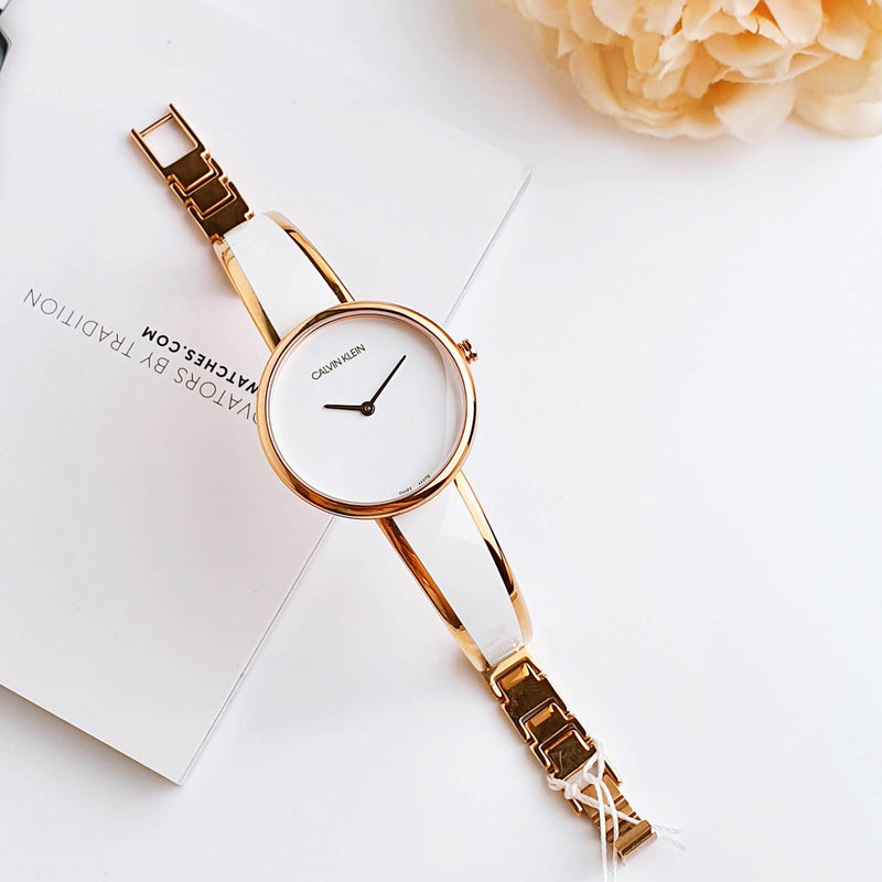 Calvin Klein Seduce White Dial Two Tone Steel Strap Watch for Women - K4E2N616 Buy Now By Calvin Klein