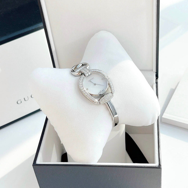 Gucci Horsebit Collection Diamonds Mother of Pearl Dial Silver Steel Strap Watch For Women - YA139505 Buy Now By Gucci