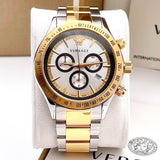 Versace Classic Chronograph Quartz Silver Dial Two Tone Steel Strap Watch For Men - VEV700519 Buy Now By Versace