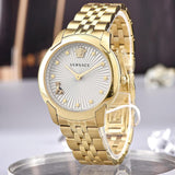 Versace Audrey Quartz Grey Dial Gold Steel Strap Watch for Women - VELR00719 Buy Now By Versace