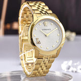 Versace Audrey Quartz Grey Dial Gold Steel Strap Watch for Women - VELR00719 Buy Now By Versace