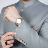 Daniel Wellington Iconic Link White Dial Silver Steel Strap Watch for Women - DW00100203