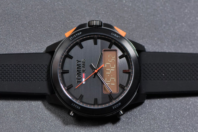 Tommy Hilfiger Jeans Analog Black Dial Black Silicone Strap Watch For Men - 1791763 Buy Now By Tommy Hilfiger