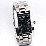 Emporio Armani Classic Black Dial Silver Stainless Steel Strap Watch For Men - AR0156 Buy Now By Emporio Armani