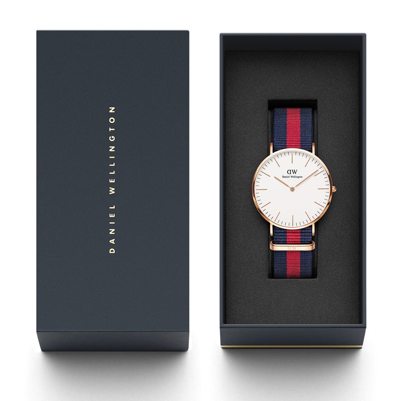 Shop Daniel Wellington Classic Oxford White Dial Two Tone NATO Strap Watch For Men - DW00100001 in USA
