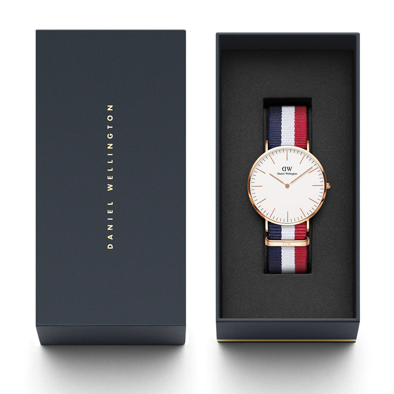 Daniel Wellington Classic Cambridge White Dial Two Tone NATO Strap Watch For Men - DW00100003 Buy Now By Daniel Wellington