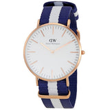 Shop Daniel Wellington Classic Glasgow White Dial Two Tone NATO Strap Watch for Men - DW00100004 in USA