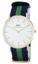 Shop Daniel Wellington Classic Warwick White Dial Two Tone Nylon Strap Watch for Men - DW00100005 in USA