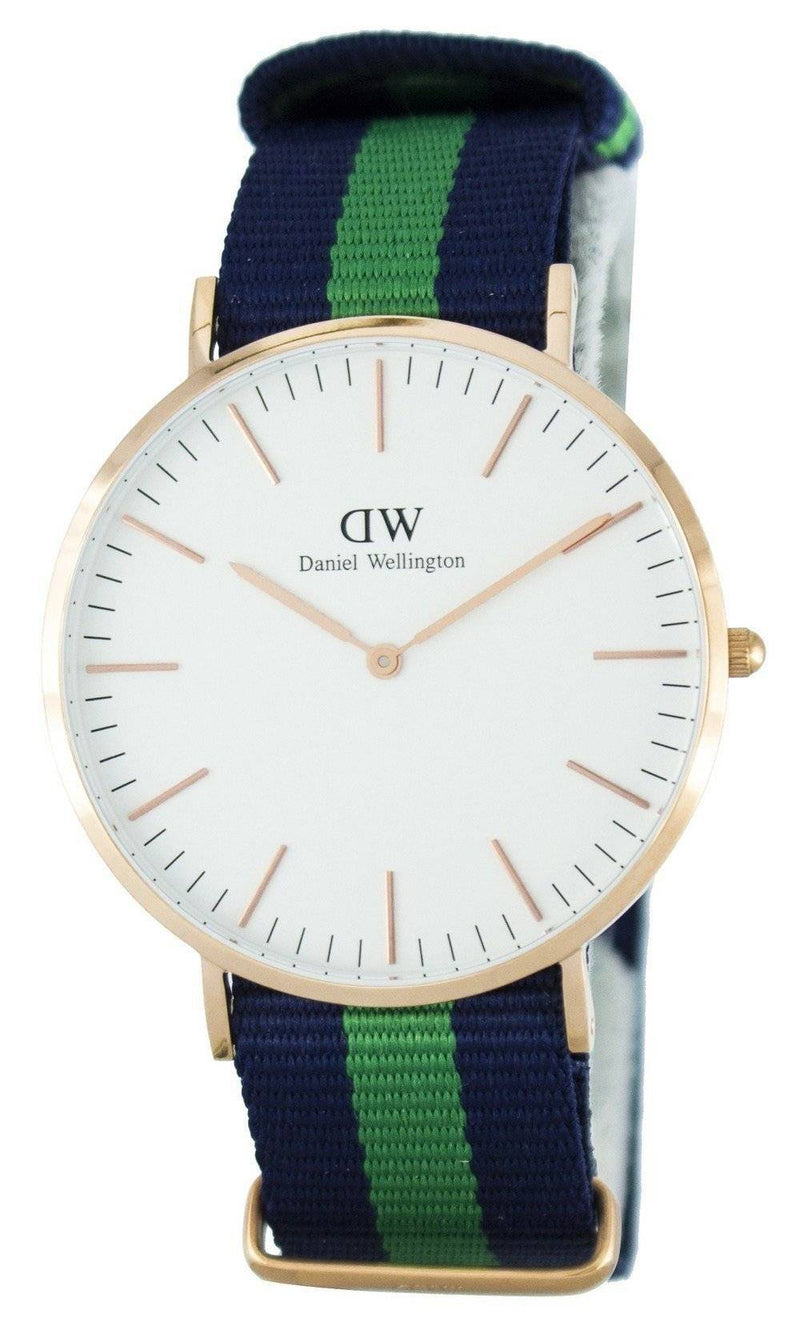 Shop Daniel Wellington Classic Warwick White Dial Two Tone Nylon Strap Watch for Men - DW00100005 in USA