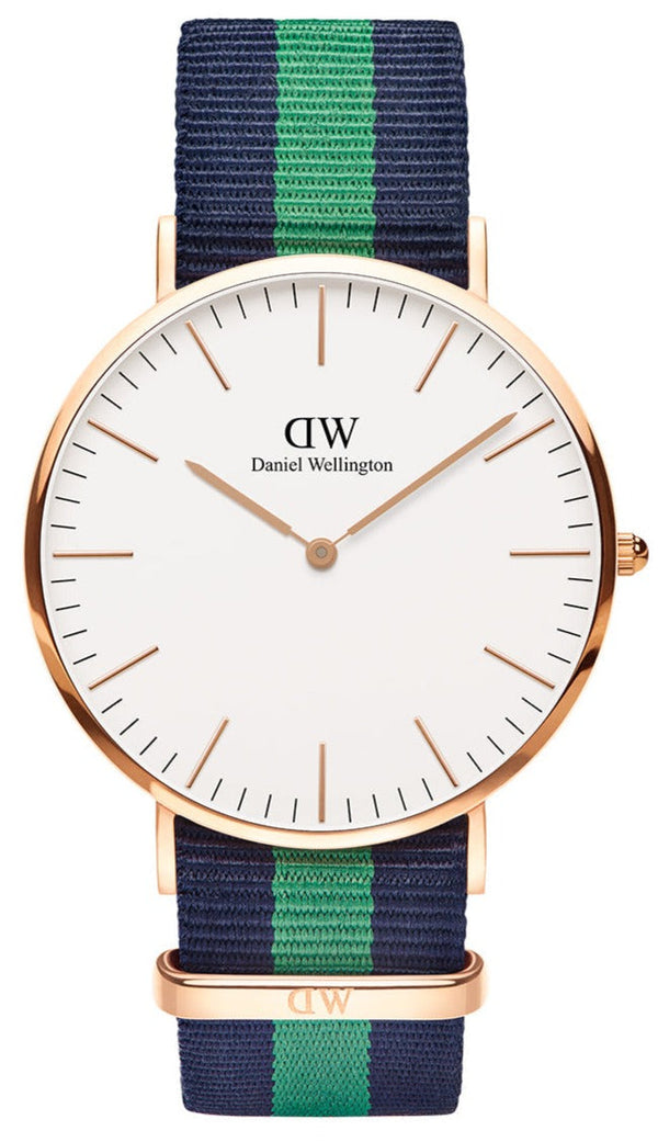 Shop Daniel Wellington Classic Warwick White Dial Two Tone Nylon Strap Watch for Men - DW00100005 in USA