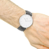 Daniel Wellington Classic Sheffield White Dial Black Leather Strap Watch For Men - DW00100020