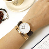 Daniel Wellington Classic York White Dial Brown Leather Strap Watch For Women - DW00100038 Buy Now By Daniel Wellington