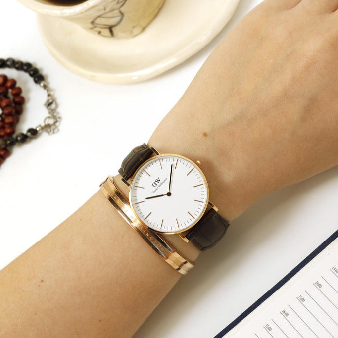 Daniel Wellington Classic York White Dial Brown Leather Strap Watch For Women - DW00100038 Buy Now By Daniel Wellington