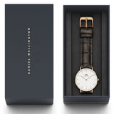 Daniel Wellington Classic York White Dial Brown Leather Strap Watch For Women - DW00100038 Buy Now By Daniel Wellington