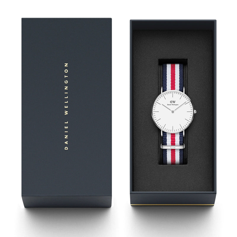 Daniel Wellington Classic Canterbury White Dial Two Tone NATO Strap Watch For Women - DW00100051 Buy Now By Daniel Wellington