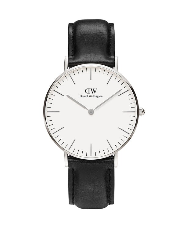 Daniel Wellington Classic Sheffield White Dial Black Leather Strap Watch For Women - DW00100053 Buy Now By Daniel Wellington