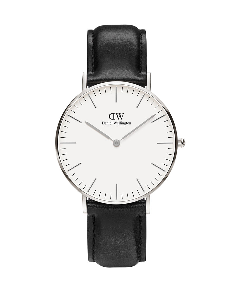 Daniel Wellington Classic Sheffield White Dial Black Leather Strap Watch For Women - DW00100053 Buy Now By Daniel Wellington
