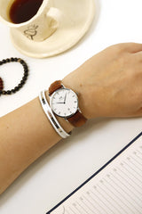 Daniel Wellington Dapper Durham Analog White Dial Brown Leather Strap Watch For Women - DW00100114 Buy Now By Daniel Wellington