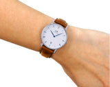 Daniel Wellington Dapper Durham Analog White Dial Brown Leather Strap Watch For Women - DW00100114 Buy Now By Daniel Wellington