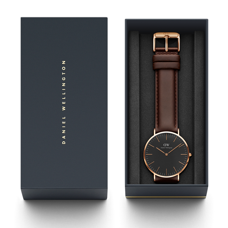 Daniel Wellington Classic St Mawes Black Dial Brown Leather Strap Watch For Men - DW00100124 Buy Now By Daniel Wellington