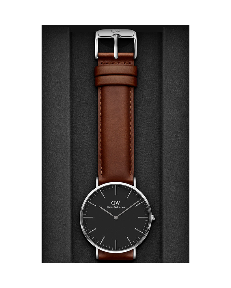 Daniel Wellington Classic St Mawes Black Dial Brown Leather Strap Watch For Men - DW00100130 Buy Now By Daniel Wellington