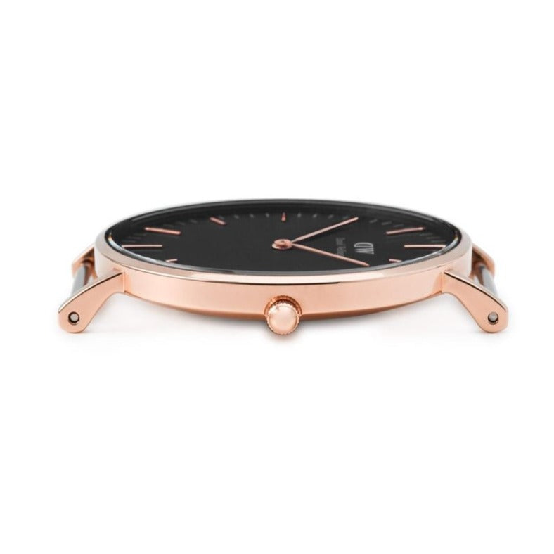 Daniel Wellington Classic York Black Dial Brown Leather Strap Watch For Women - DW00100140 Buy Now By Daniel Wellington
