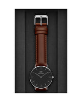 Daniel Wellington Classic Durham Black Dial Brown Leather Strap Watch For Women - DW00100142 Buy Now By Daniel Wellington