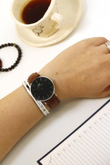 Daniel Wellington Classic Durham Black Dial Brown Leather Strap Watch For Women - DW00100142 Buy Now By Daniel Wellington