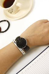 Daniel Wellington Classic Sheffield Black Dial Black Leather Strap Watch For Women - DW00100145 Buy Now By Daniel Wellington