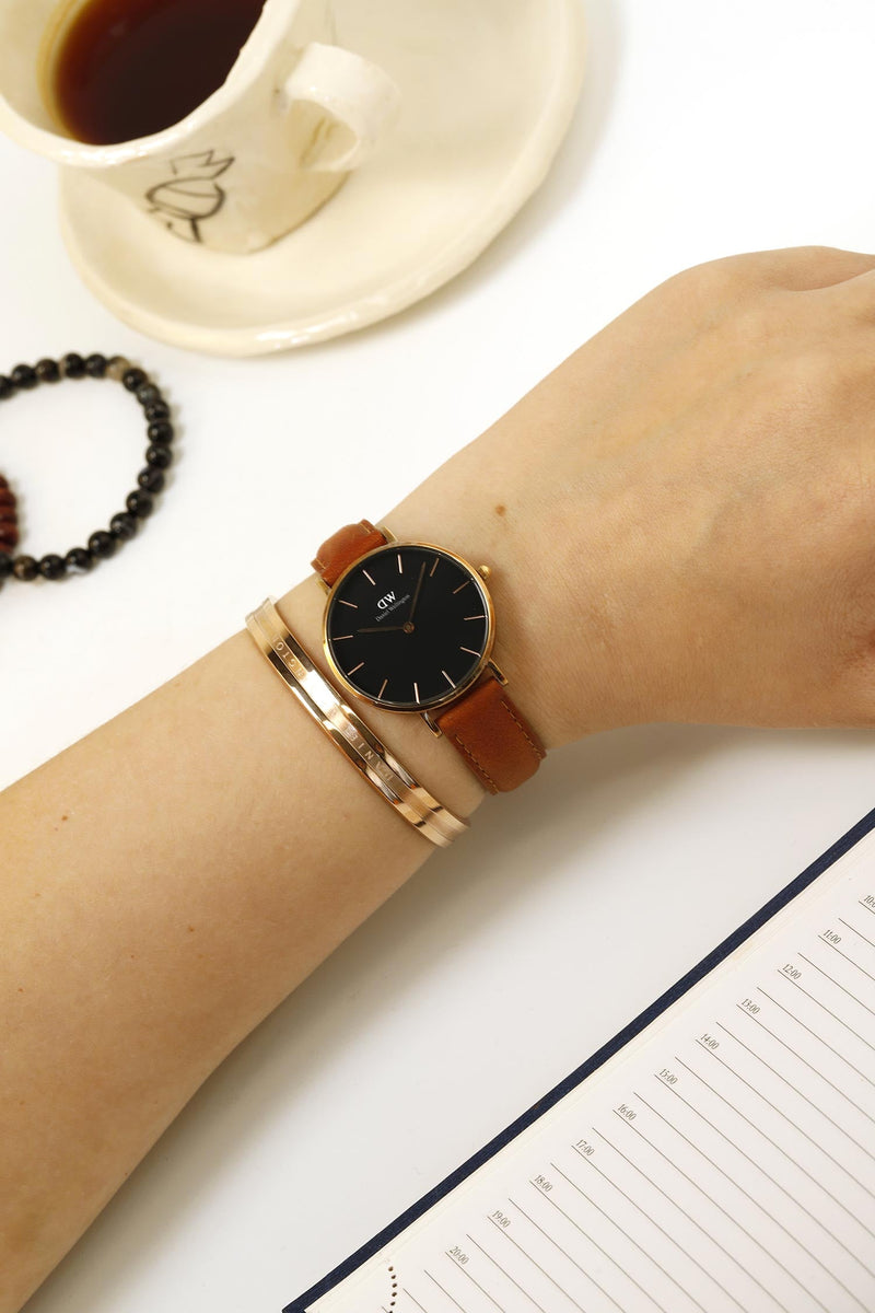Daniel Wellington Classic Petite Durham Black Dial Brown Leather Strap Watch For Women - DW00100166 Buy Now By Daniel Wellington