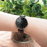 Daniel Wellington Petite Sheffield Black Dial Black Leather Strap Watch For Women - DW00100168 Buy Now By Daniel Wellington