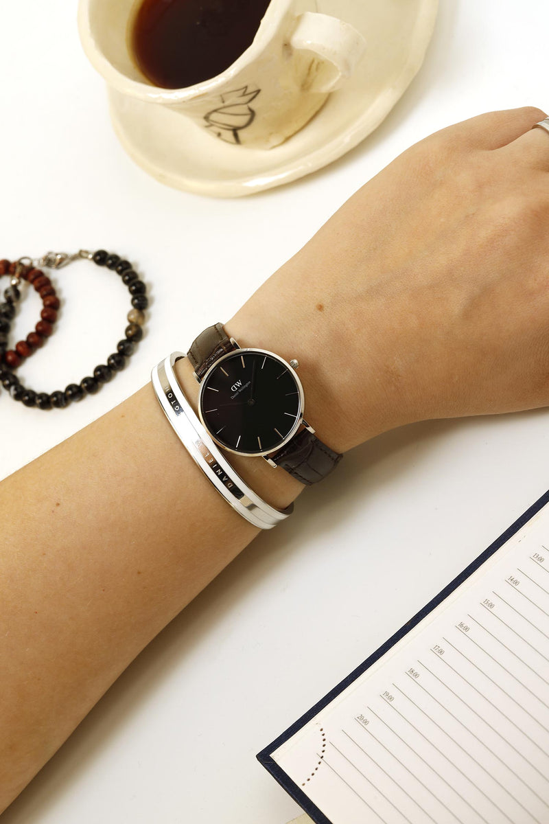 Daniel Wellington Classic Petite York Black Dial Brown Leather Strap Watch For Women - DW00100182 Buy Now By Daniel Wellington
