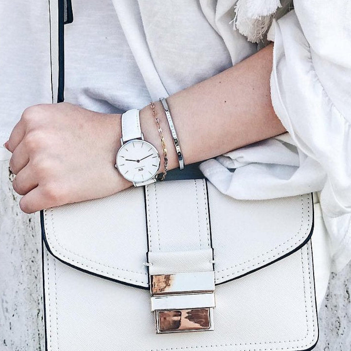 Daniel Wellington Petite Bondi White Dial White Leather Strap Watch For Women - DW00100190 Buy Now By Daniel Wellington