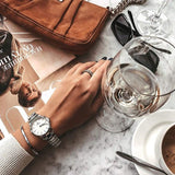 Daniel Wellington Iconic Link White Dial Silver Steel Strap Watch For Women - DW00100205