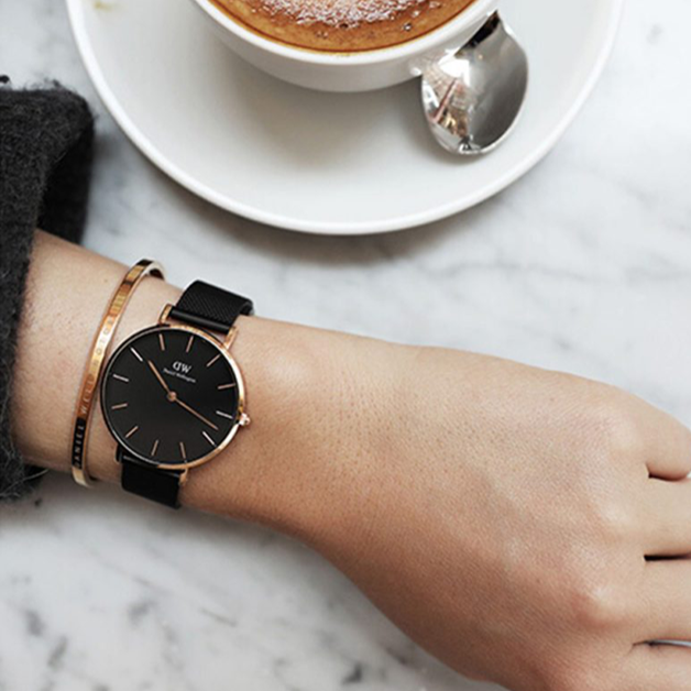 Daniel Wellington Classic Petite Cornwall Black Dial Black NATO Strap Watch For Women - DW00100215 Buy Now By Daniel Wellington