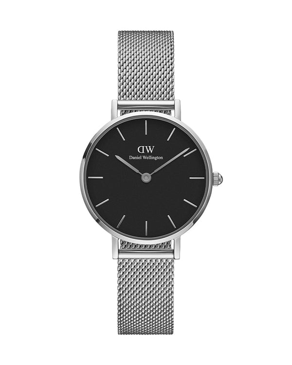 Daniel Wellington Petite Sterling Black Dial Silver Mesh Bracelet Watch For Women - DW00100218 Buy Now By Daniel Wellington