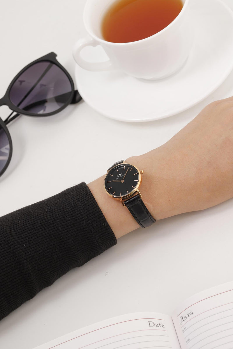 Daniel Wellington Classic Petite Reading Black Dial Black Leather Strap Watch For Women - DW00100223 Buy Now By Daniel Wellington