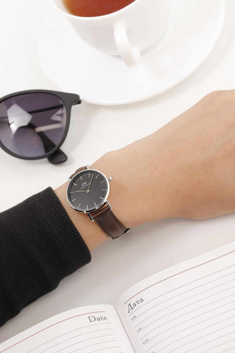 Daniel Wellington Classic Petite Bristol Black Dial Brown Leather Strap Watch For Women - DW00100233 Buy Now By Daniel Wellington