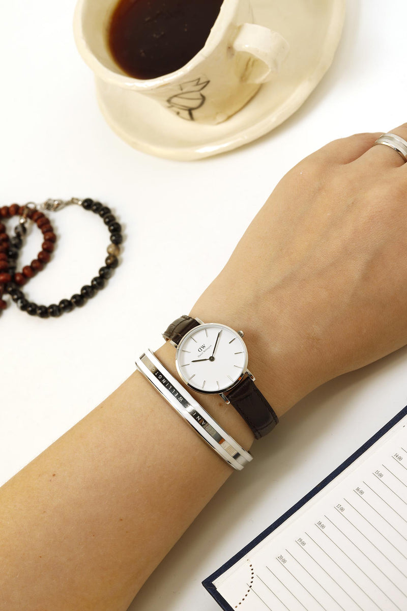 Daniel Wellington Classic Petite York White Dial Brown Leather Strap Watch For Women - DW00100244 Buy Now By Daniel Wellington