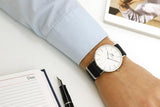 Shop Daniel Wellington Classic Cornwall White Dial Black Nylon Strap Watch For Men - DW00100258 in USA