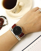 Daniel Wellington Classic Roselyn Black Dial Maroon Nylon Strap Watch For Women - DW00100274 Buy Now By Daniel Wellington