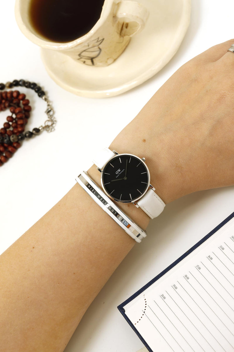 Daniel Wellington Classic Petite Bondi Black Dial White Leather Strap Watch For Women - DW00100284 Buy Now By Daniel Wellington