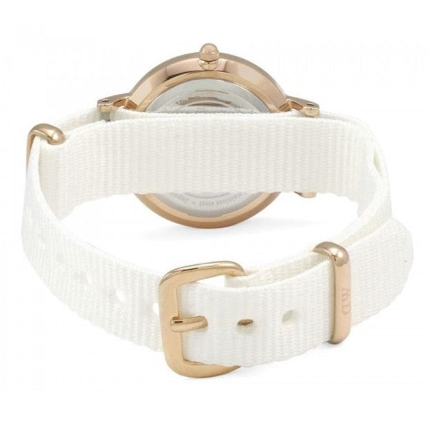 Daniel Wellington Classic Dover White Dial White Nylon Strap Watch For Women - DW00100309 Buy Now By Daniel Wellington