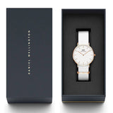 Daniel Wellington Classic Dover White Dial White Nylon Strap Watch For Women - DW00100309 Buy Now By Daniel Wellington