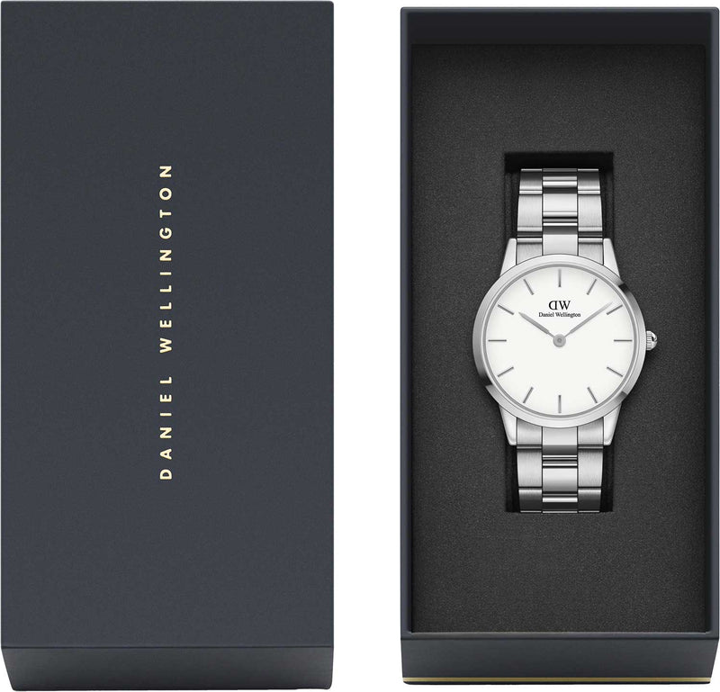 Daniel Wellington Iconic White Dial Silver Steel Strap Watch For Men - DW00100341 Buy Now By Daniel Wellington